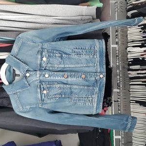 White House Black Market Women's Denim Jacket - size 12